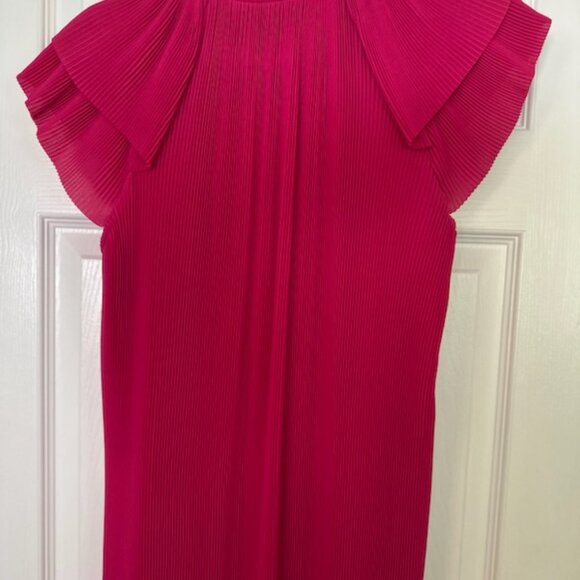 J McLaughlun "Aisha" pleated flutter-sleeve dress, Size S - Picture 2 of 5